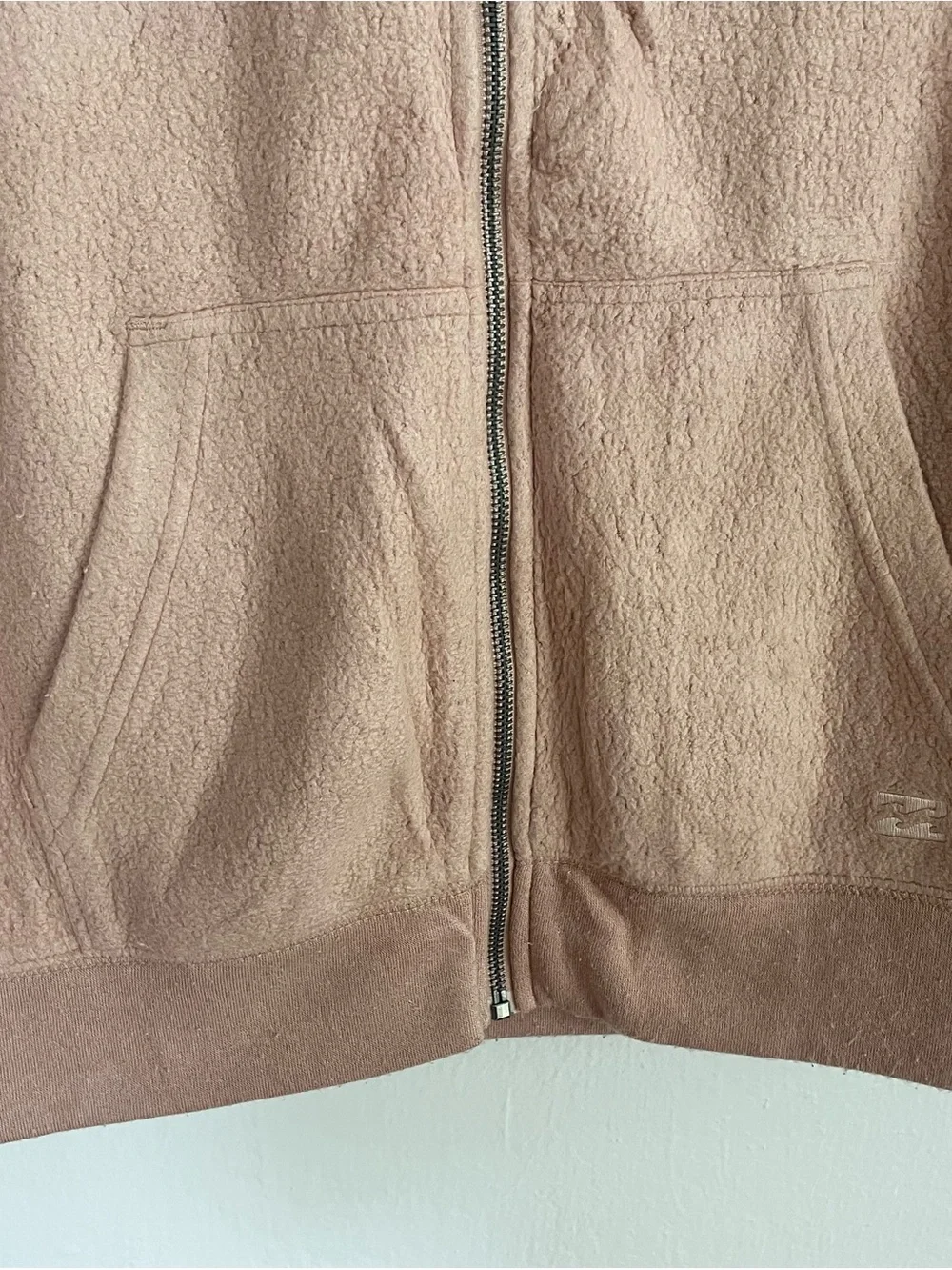 Billabong Dusty Rose Zip-Up Hooded Soft Teddy Sherpa-Like Jacket - Picture 7 of 9